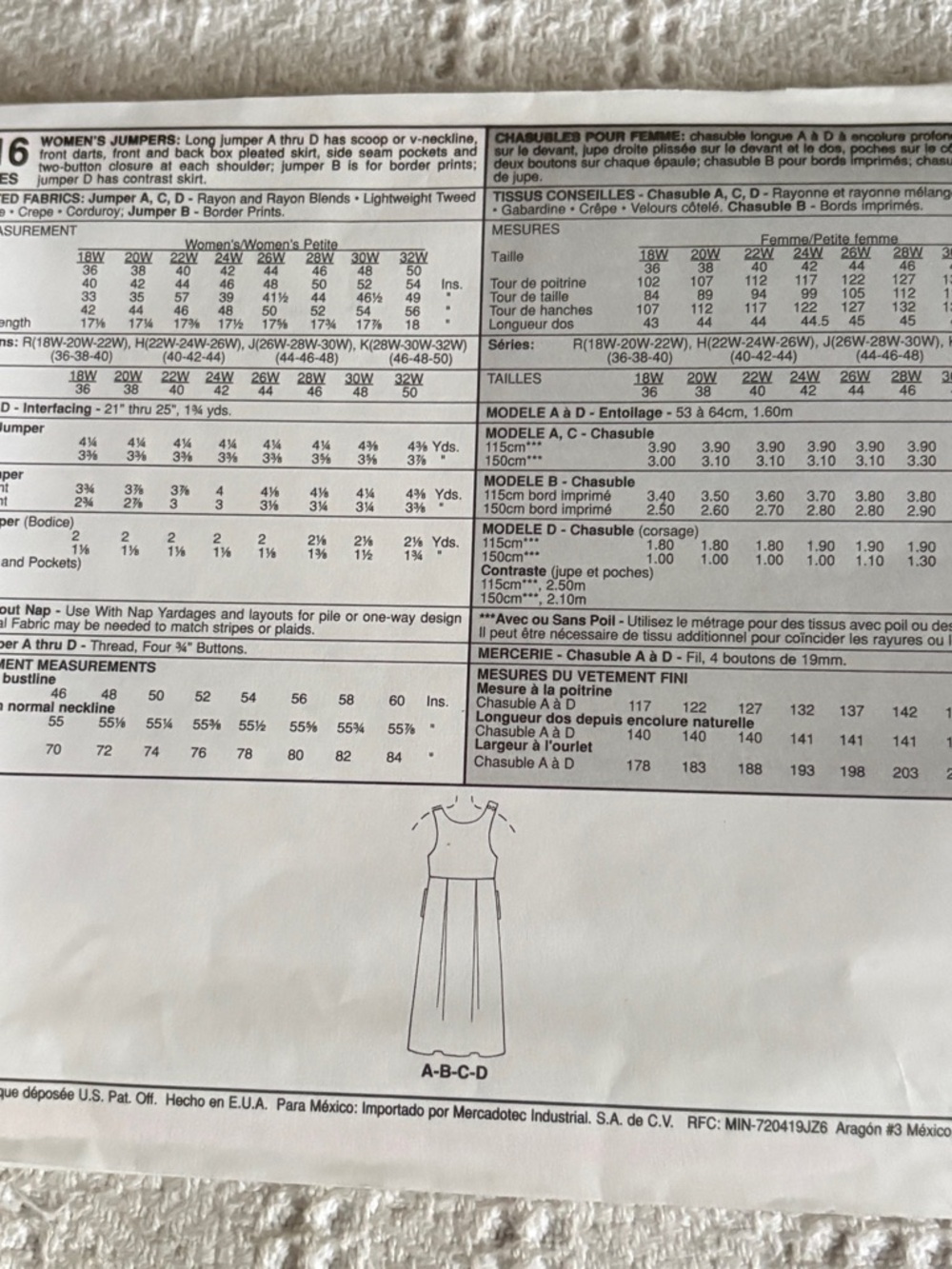 McCalls Pattern 2316 H for Women’s Two-Hour Jumper - Picture 3 of 3